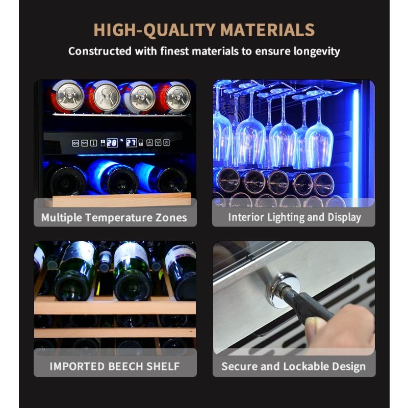 Airo 120V 66 Bottles Wine and  - Wine Beer Dual Zone review and price