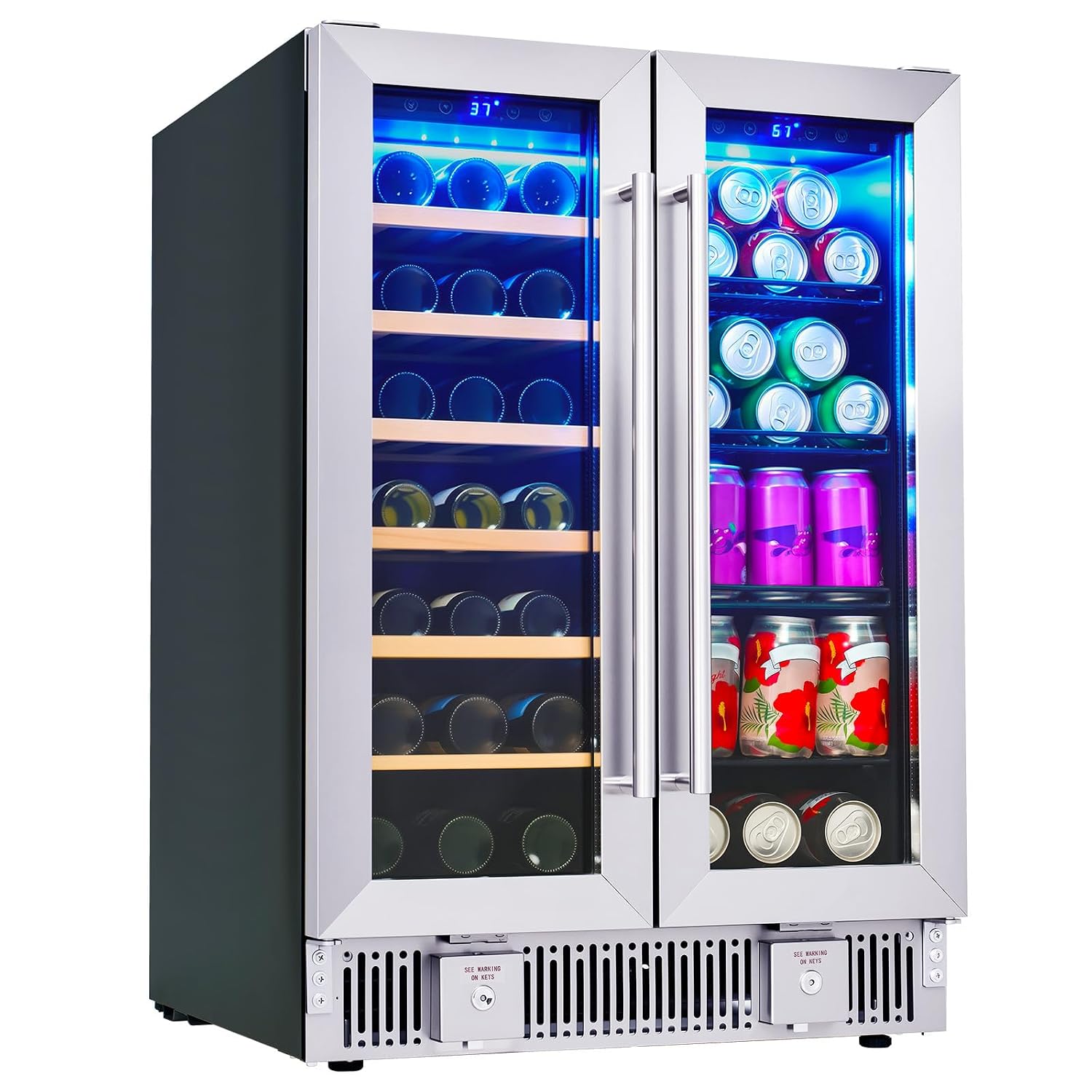 Beverage Refrigerator, 24-Inch - Wine Beer Dual Zone review and price