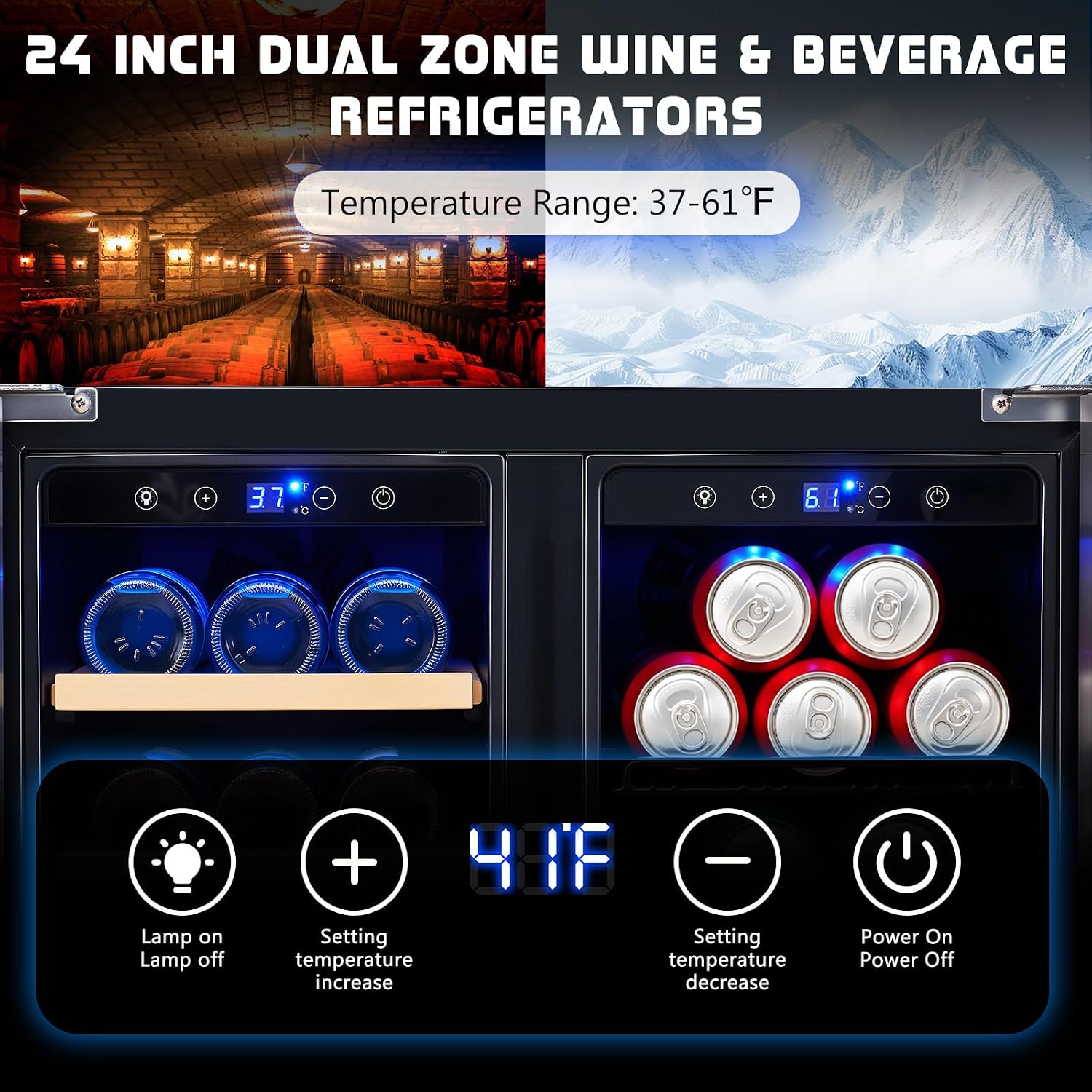 Beverage Refrigerator, 24-Inch - Wine Beer Dual Zone review and price