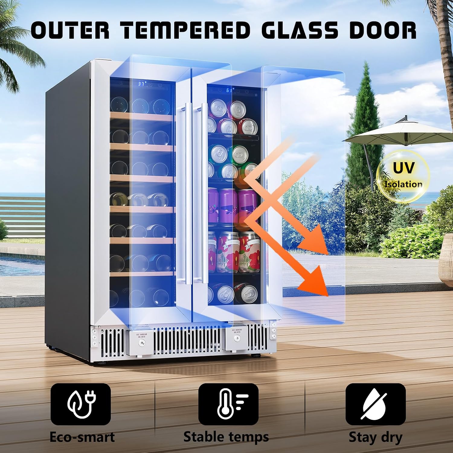 Beverage Refrigerator, 24-Inch - Wine Beer Dual Zone review and price