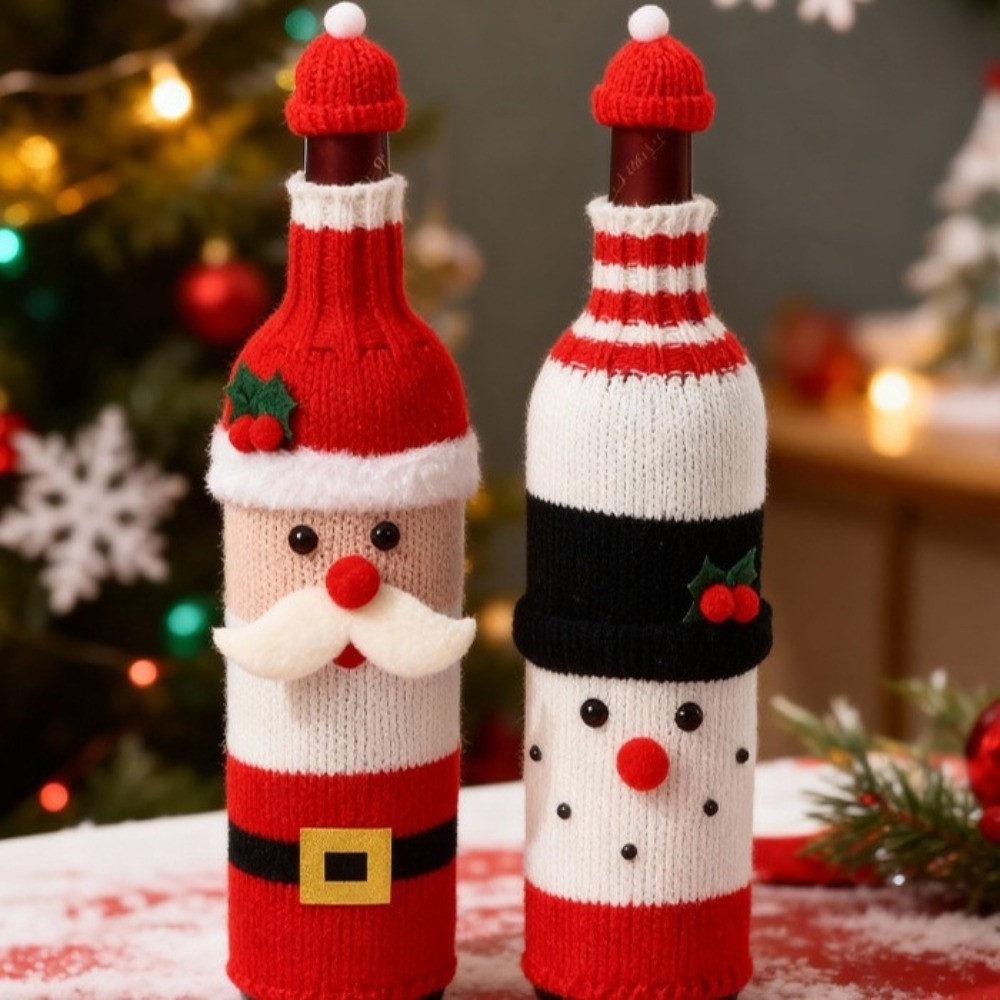 Knitted Wine Bottle Cover Elk  - Wine Beer Hat review and price