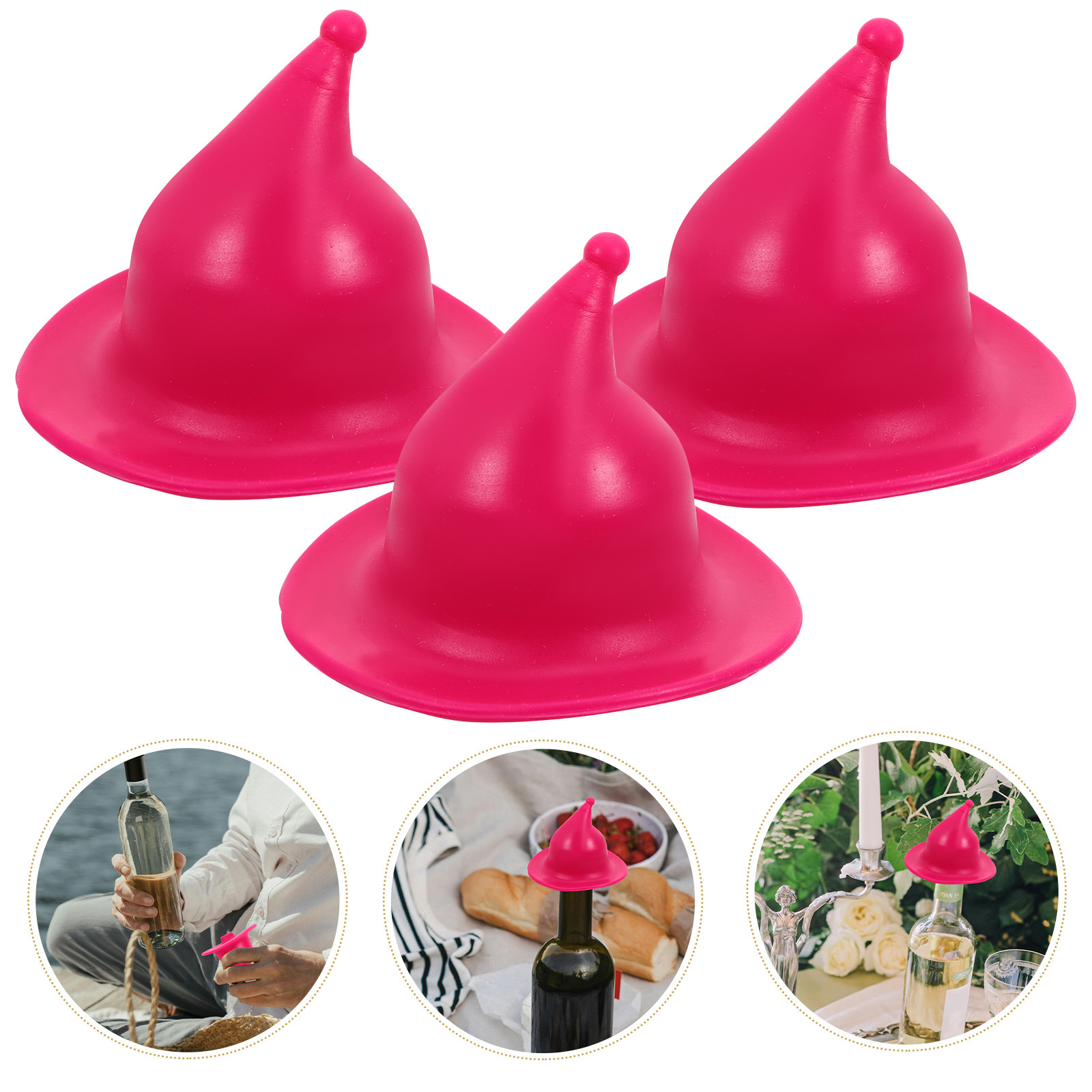 4Pcs Silicone Wine Bottle Stop - Wine Beer Hat review and price
