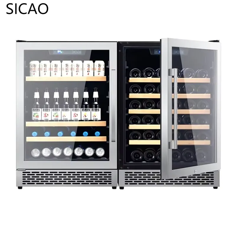 2 Door Wine Beer Fridge Glass  - Wine Beer Dual Zone review and price