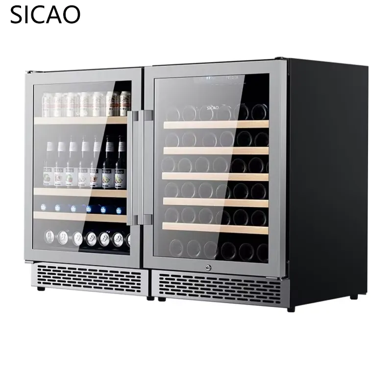 2 Door Wine Beer Fridge Glass  - Wine Beer Dual Zone review and price
