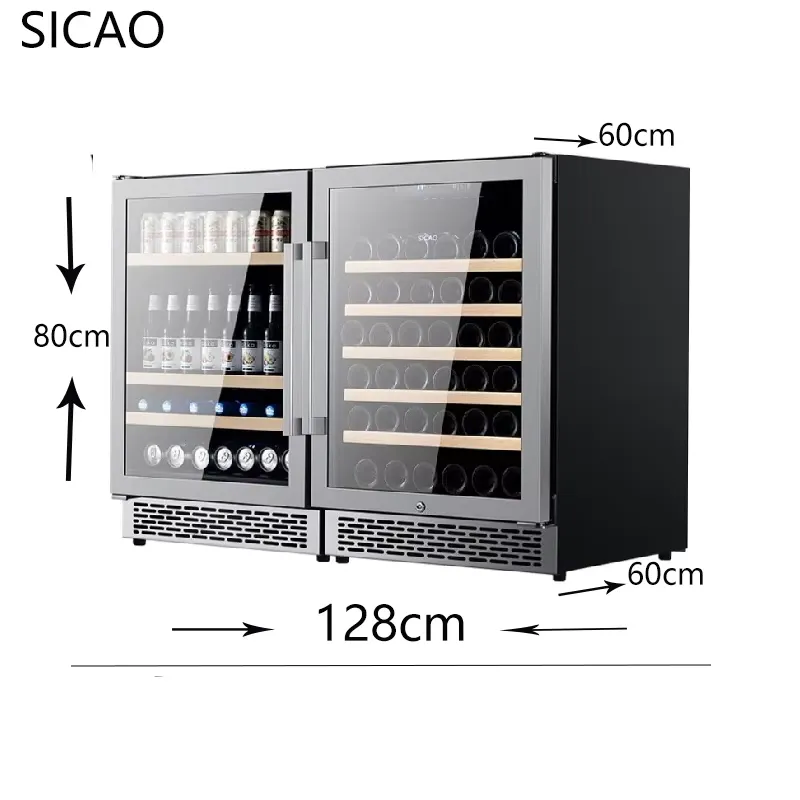 2 Door Wine Beer Fridge Glass  - Wine Beer Dual Zone review and price