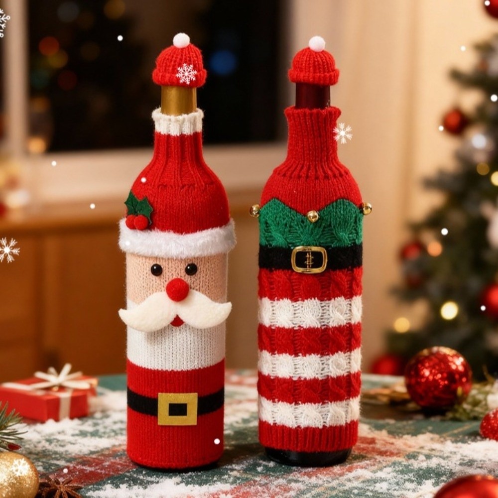 Knitted Wine Bottle Cover with - Wine Beer Hat review and price